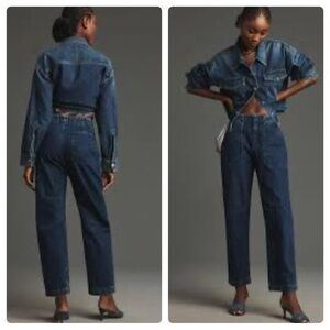 rag & bone Leyton Mid-Rise Crop Straight-Leg Jeans Kaihara Denim Japan